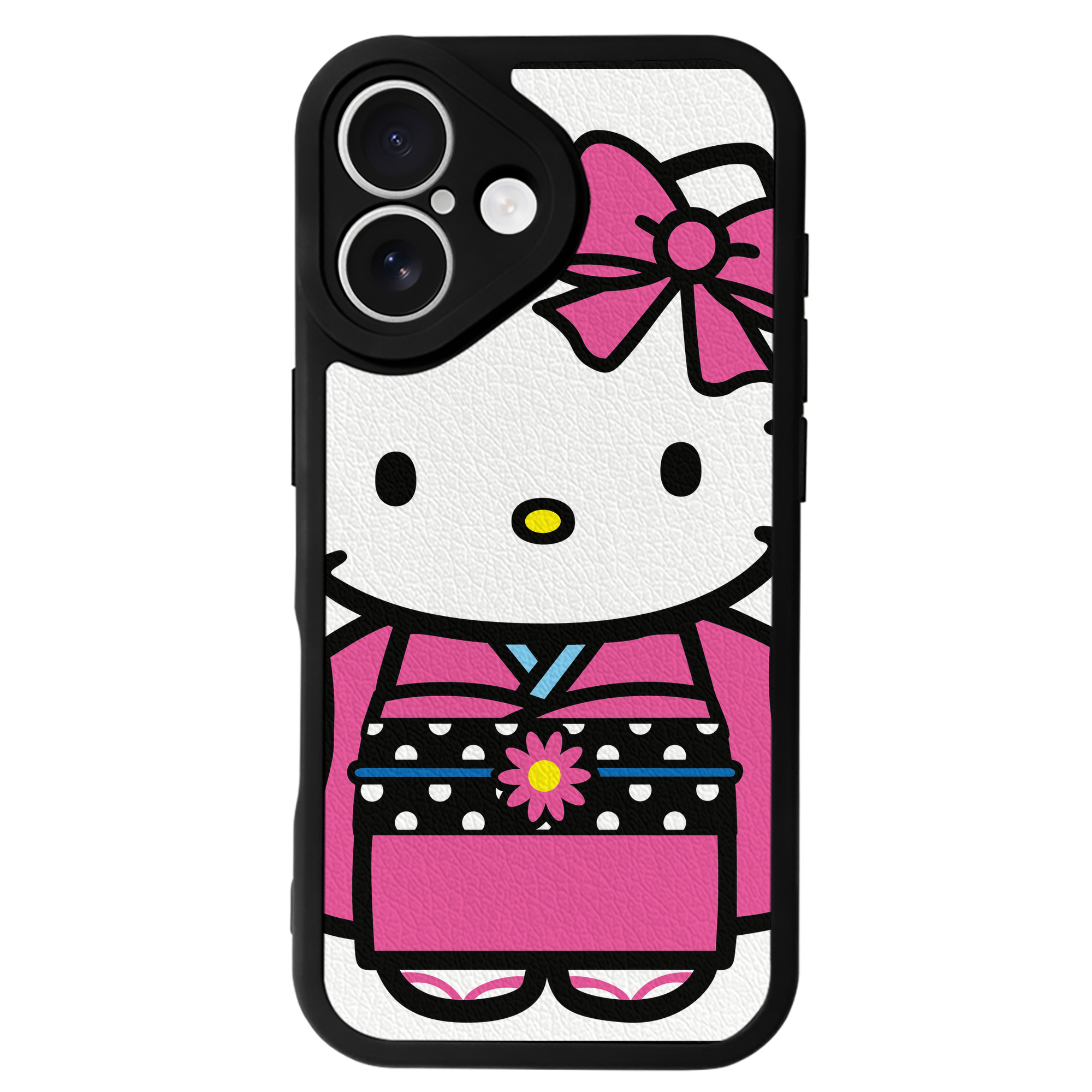 （画像用） Hello Kitty ハローキティ 【iPhone 16シリーズ対応】シリコンスマホケース（レザー調） 材質：シリコン